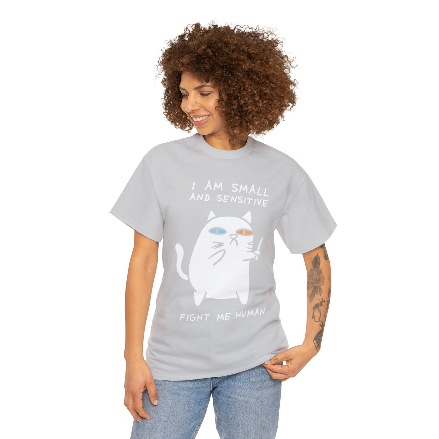 
                  
                    Fight me human Cute funny feline cat puns myfelidae shirt
                  
                